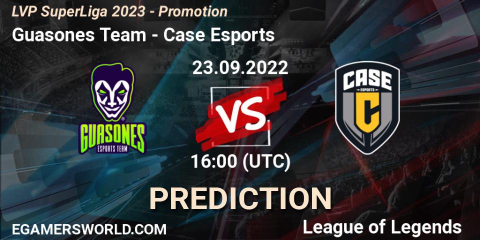 Pronóstico Guasones Team - Case Esports. 23.09.2022 at 16:00, LoL, LVP SuperLiga 2023 - Promotion