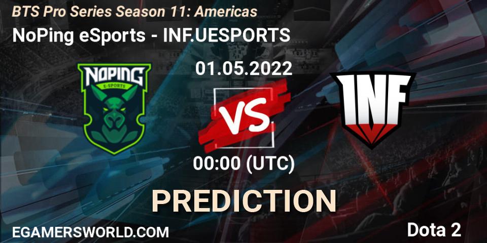 Pronóstico NoPing eSports - INF.UESPORTS. 30.04.2022 at 23:19, Dota 2, BTS Pro Series Season 11: Americas
