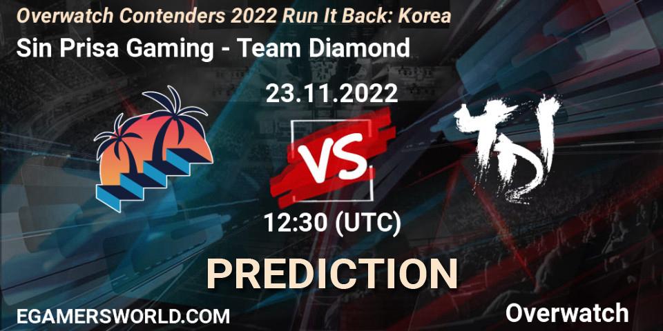 Pronóstico Sin Prisa Gaming - Team Diamond. 23.11.2022 at 13:30, Overwatch, Overwatch Contenders 2022 Run It Back: Korea