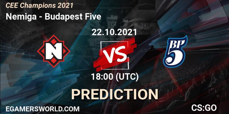 Pronóstico Nemiga - Budapest Five. 22.10.2021 at 18:00, Counter-Strike (CS2), CEE Champions 2021