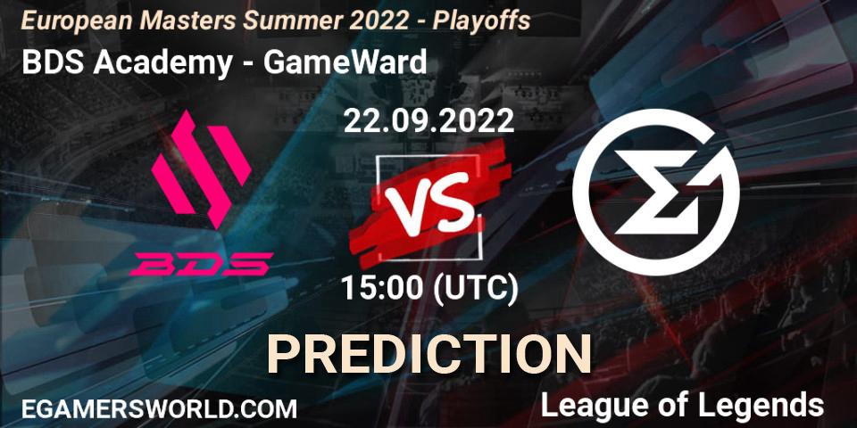 Pronóstico BDS Academy - GameWard. 21.09.2022 at 15:00, LoL, European Masters Summer 2022 - Playoffs