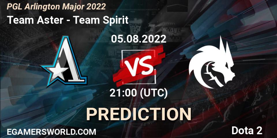 Pronóstico Team Aster - Team Spirit. 05.08.2022 at 22:32, Dota 2, PGL Arlington Major 2022 - Group Stage