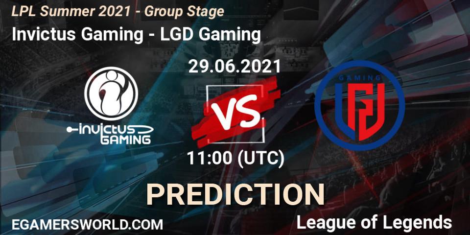 Pronóstico Invictus Gaming - LGD Gaming. 29.06.2021 at 11:00, LoL, LPL Summer 2021 - Group Stage