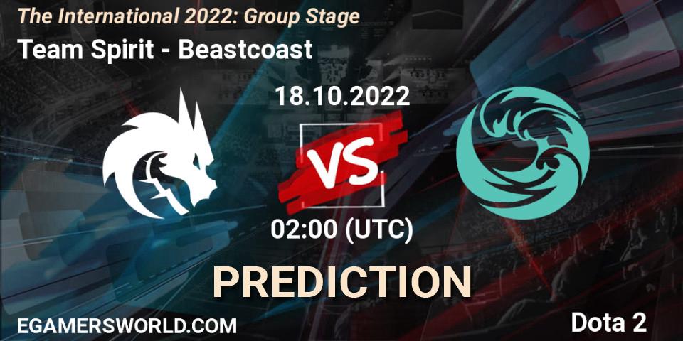 Pronóstico Team Spirit - Beastcoast. 18.10.2022 at 02:09, Dota 2, The International 2022: Group Stage