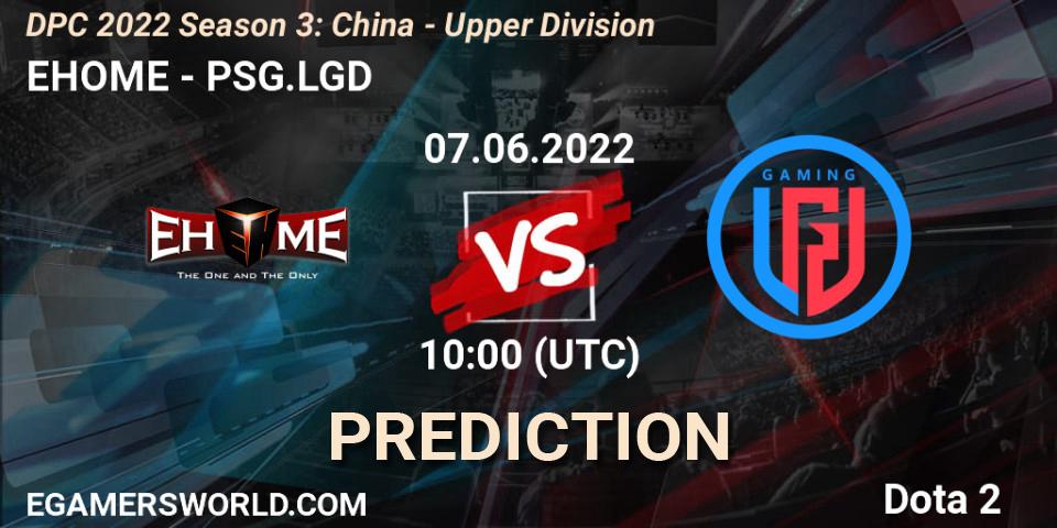 Pronóstico EHOME - PSG.LGD. 07.06.22, Dota 2, DPC 2021/2022 China Tour 3: Division I