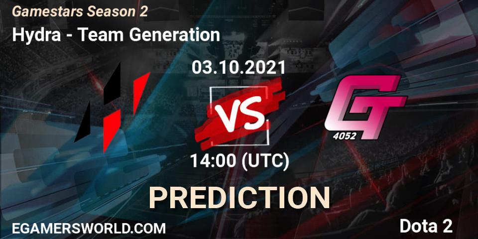 Pronóstico Hydra - Team Generation. 03.10.2021 at 14:09, Dota 2, Gamestars Season 2