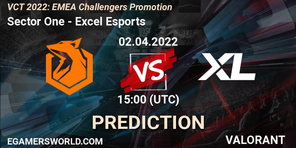 Pronóstico Sector One - Excel Esports. 02.04.2022 at 15:00, VALORANT, VCT 2022: EMEA Challengers Promotion