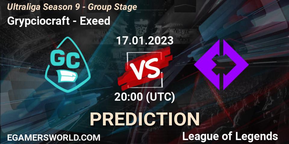 Pronóstico Grypciocraft - Exeed. 17.01.2023 at 20:30, LoL, Ultraliga Season 9 - Group Stage