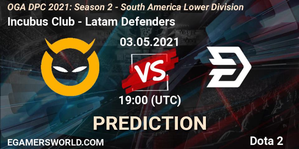 Pronóstico Incubus Club - Latam Defenders. 03.05.2021 at 19:01, Dota 2, OGA DPC 2021: Season 2 - South America Lower Division 