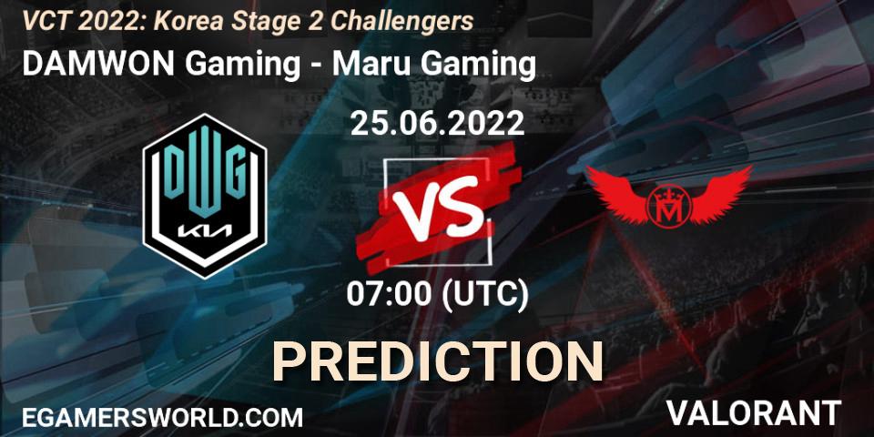 Pronóstico DAMWON Gaming - Maru Gaming. 25.06.2022 at 07:00, VALORANT, VCT 2022: Korea Stage 2 Challengers