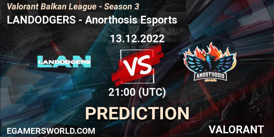 Pronóstico LANDODGERS - Anorthosis Esports. 13.12.22, VALORANT, Valorant Balkan League - Season 3