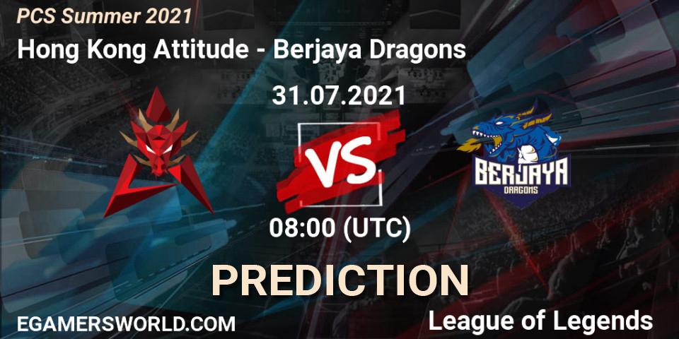 Pronóstico Hong Kong Attitude - Berjaya Dragons. 31.07.21, LoL, PCS Summer 2021