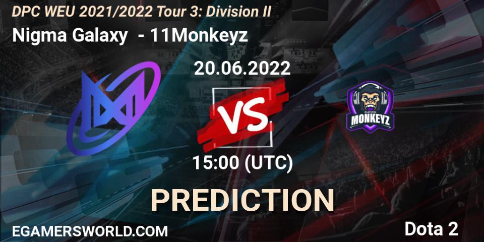 Pronóstico Nigma Galaxy - 11Monkeyz. 20.06.2022 at 15:55, Dota 2, DPC WEU 2021/2022 Tour 3: Division II