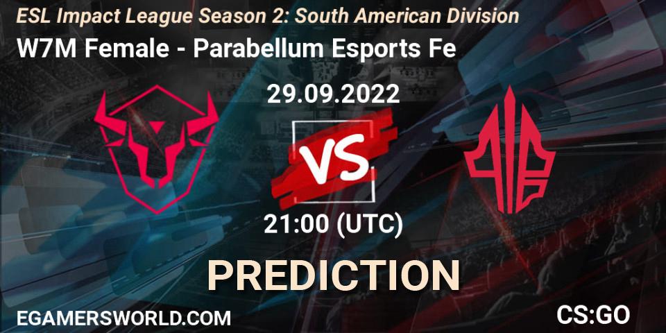 Pronóstico W7M Female - Parabellum Esports Fe. 29.09.22, CS2 (CS:GO), ESL Impact League Season 2: South American Division