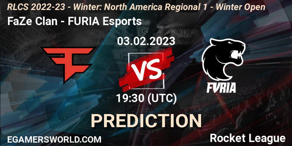 Pronóstico FaZe Clan - FURIA Esports. 03.02.2023 at 19:30, Rocket League, RLCS 2022-23 - Winter: North America Regional 1 - Winter Open