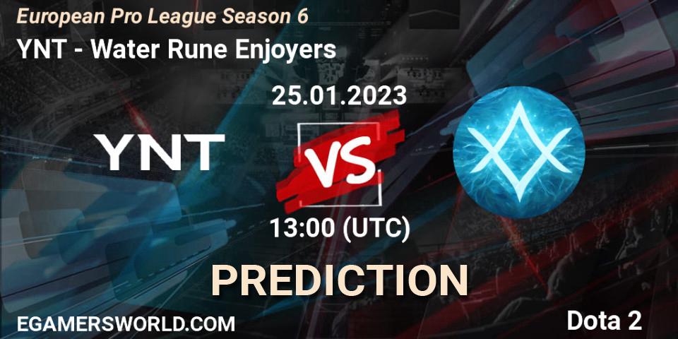 Pronóstico YNT - Water Rune Enjoyers. 25.01.23, Dota 2, European Pro League Season 6