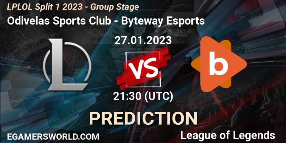 Pronóstico Odivelas Sports Club - Byteway Esports. 27.01.23, LoL, LPLOL Split 1 2023 - Group Stage