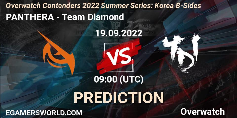Pronóstico PANTHERA - Team Diamond. 19.09.2022 at 09:00, Overwatch, Overwatch Contenders 2022 Summer Series: Korea B-Sides