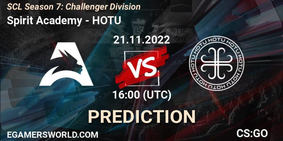 Pronóstico Spirit Academy - HOTU. 23.11.2022 at 11:00, Counter-Strike (CS2), SCL Season 7: Challenger Division