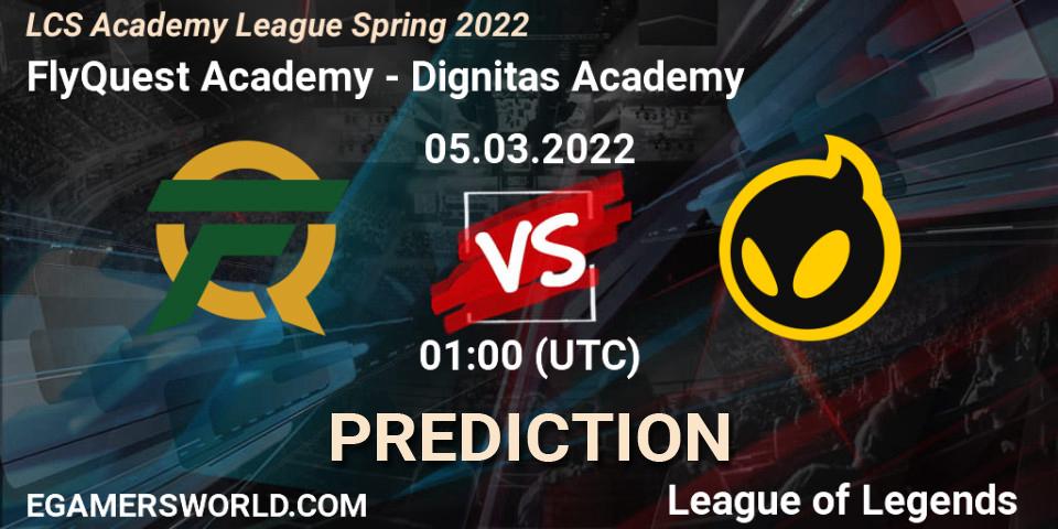 Pronóstico FlyQuest Academy - Dignitas Academy. 05.03.2022 at 01:00, LoL, LCS Academy League Spring 2022