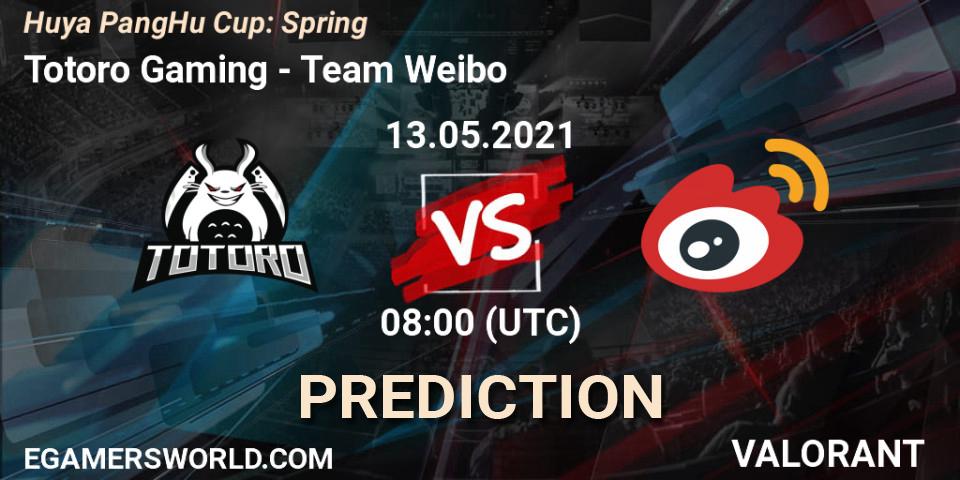 Pronóstico Totoro Gaming - Team Weibo. 13.05.2021 at 08:00, VALORANT, Huya PangHu Cup: Spring