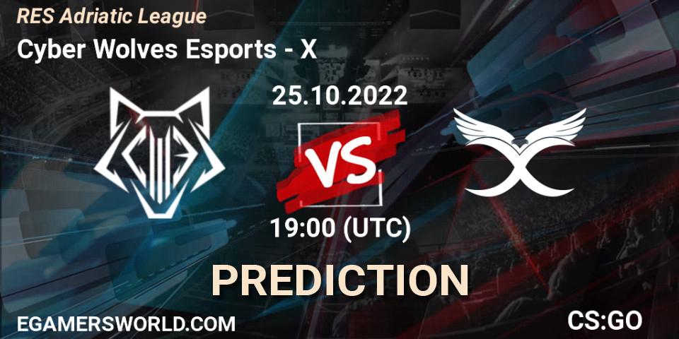 Pronóstico Cyber Wolves Esports - X. 25.10.2022 at 19:00, Counter-Strike (CS2), RES Adriatic League