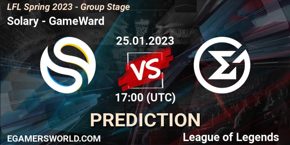 Pronóstico Solary - GameWard. 25.01.2023 at 17:00, LoL, LFL Spring 2023 - Group Stage