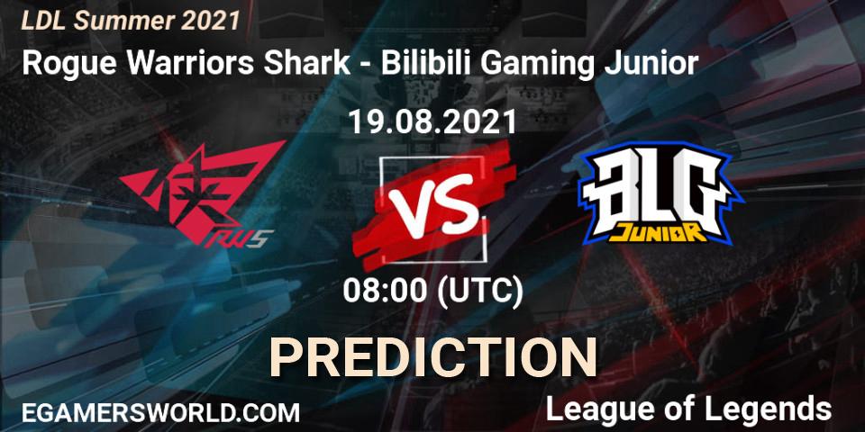Pronóstico Rogue Warriors Shark - Bilibili Gaming Junior. 19.08.21, LoL, LDL Summer 2021