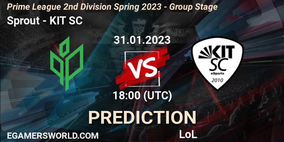 Pronóstico Sprout - KIT SC. 31.01.23, LoL, Prime League 2nd Division Spring 2023 - Group Stage