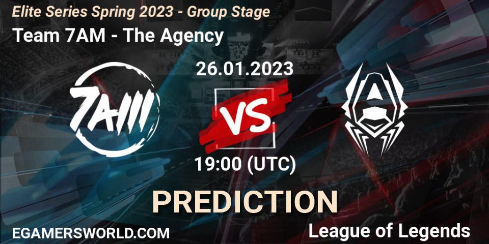 Pronóstico Team 7AM - The Agency. 26.01.2023 at 19:00, LoL, Elite Series Spring 2023 - Group Stage