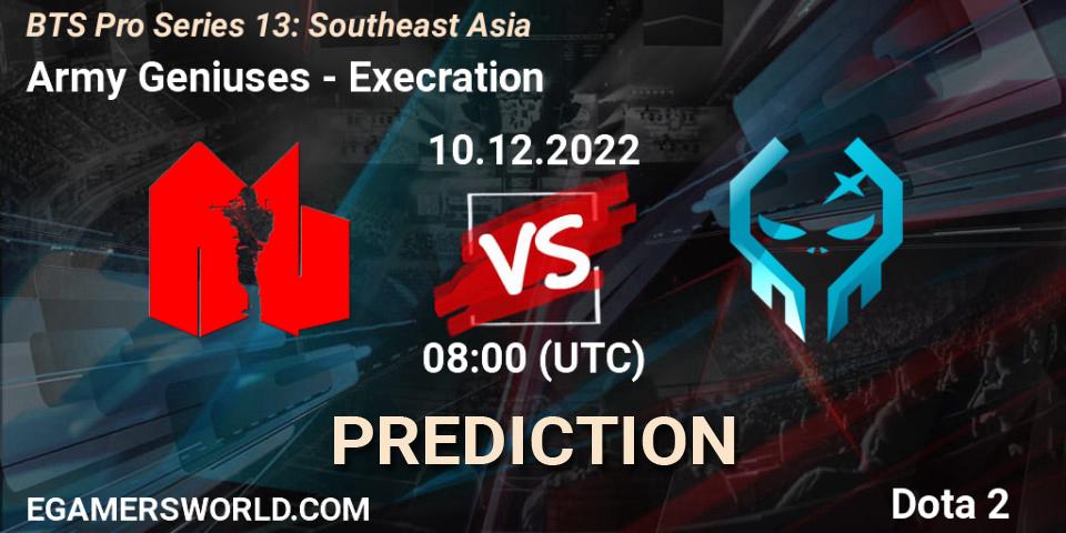 Pronóstico Army Geniuses - Execration. 10.12.2022 at 08:02, Dota 2, BTS Pro Series 13: Southeast Asia