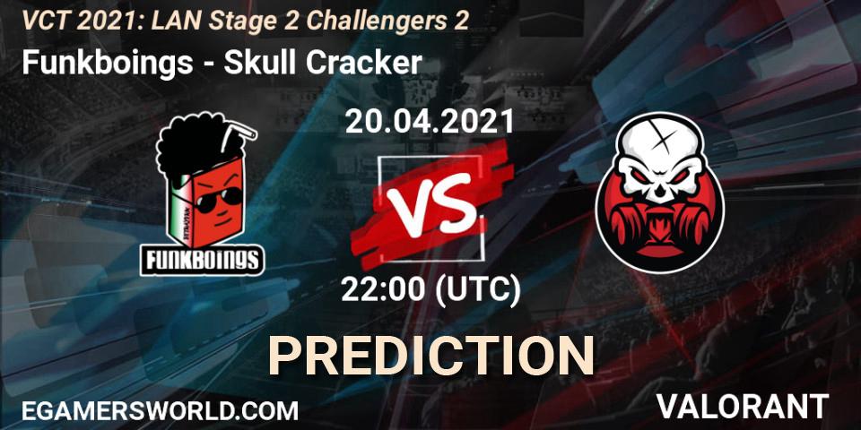Pronóstico Funkboings - Skull Cracker. 20.04.2021 at 22:00, VALORANT, VCT 2021: LAN Stage 2 Challengers 2