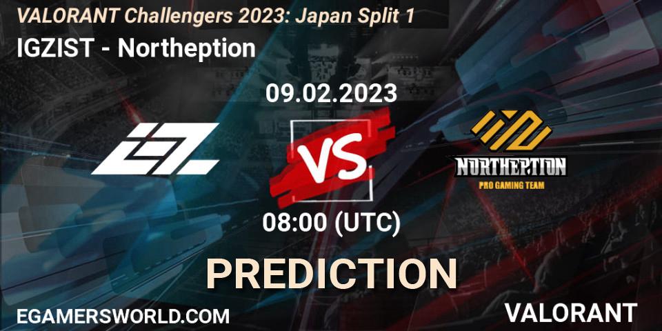 Pronóstico IGZIST - Northeption. 09.02.23, VALORANT, VALORANT Challengers 2023: Japan Split 1
