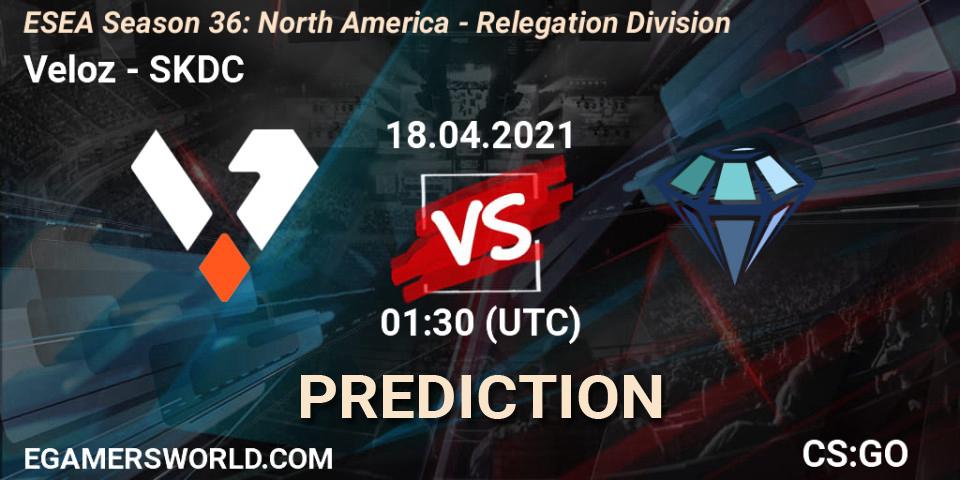 Pronóstico Veloz - SKDC. 18.04.2021 at 01:30, Counter-Strike (CS2), ESEA Season 36: North America - Relegation Division