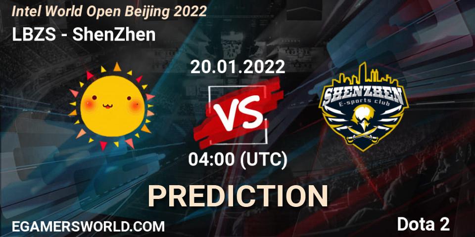 Pronóstico LBZS - ShenZhen. 20.01.2022 at 04:00, Dota 2, Intel World Open Beijing 2022