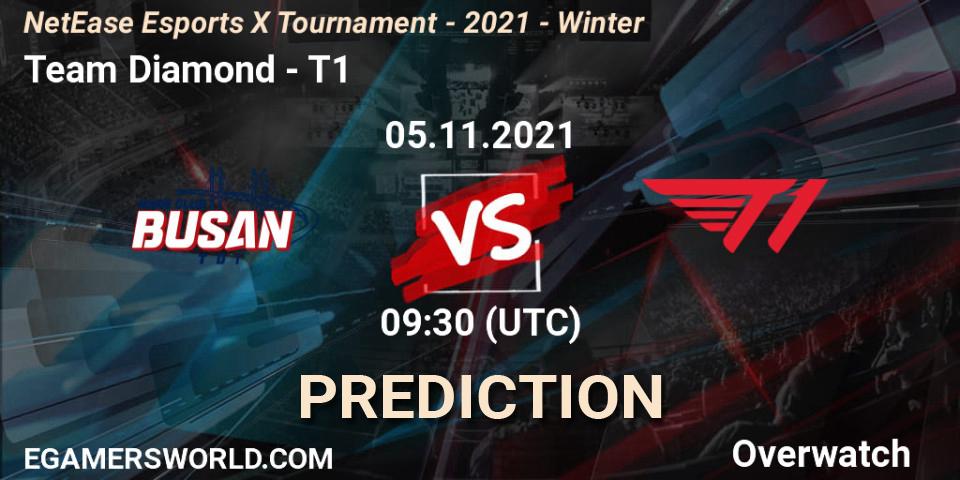 Pronóstico Team Diamond - T1. 05.11.2021 at 10:00, Overwatch, NetEase Esports X Tournament - 2021 - Winter