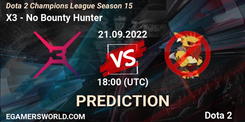 Pronóstico X3 - No Bounty Hunter. 21.09.2022 at 18:59, Dota 2, Dota 2 Champions League Season 15