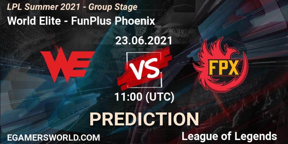 Pronóstico World Elite - FunPlus Phoenix. 23.06.2021 at 11:40, LoL, LPL Summer 2021 - Group Stage