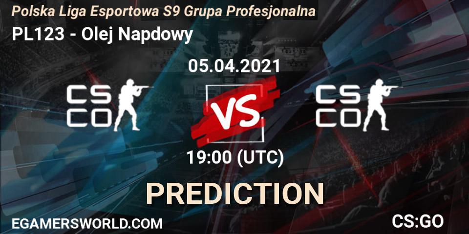 Pronóstico PL123 - Olej Napędowy. 05.04.2021 at 19:00, Counter-Strike (CS2), Polska Liga Esportowa S9 Grupa Profesjonalna