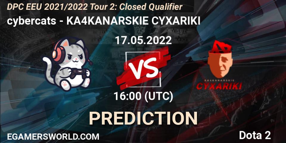 Pronóstico cybercats - KA4KANARSKIE CYXARIKI. 17.05.2022 at 15:32, Dota 2, DPC EEU 2021/2022 Tour 2: Closed Qualifier