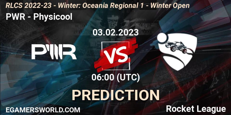 Pronóstico PWR - Physicool. 03.02.2023 at 06:00, Rocket League, RLCS 2022-23 - Winter: Oceania Regional 1 - Winter Open
