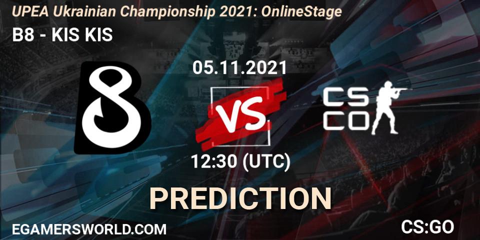 Pronóstico B8 - KIS KIS. 05.11.2021 at 16:30, Counter-Strike (CS2), UPEA Ukrainian Championship 2021: Online Stage
