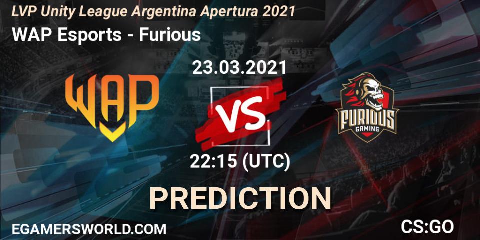 Pronóstico WAP Esports - Furious. 23.03.2021 at 22:15, Counter-Strike (CS2), LVP Unity League Argentina Apertura 2021