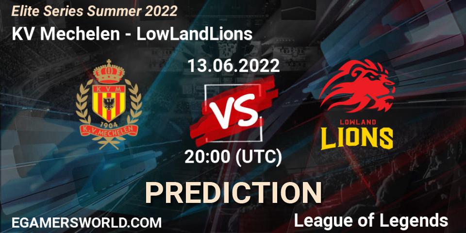 Pronóstico KV Mechelen - LowLandLions. 13.06.2022 at 20:00, LoL, Elite Series Summer 2022
