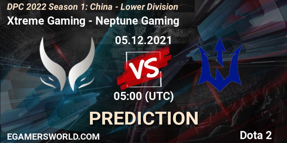 Pronóstico Xtreme Gaming - Neptune Gaming. 05.12.2021 at 05:02, Dota 2, DPC 2022 Season 1: China - Lower Division