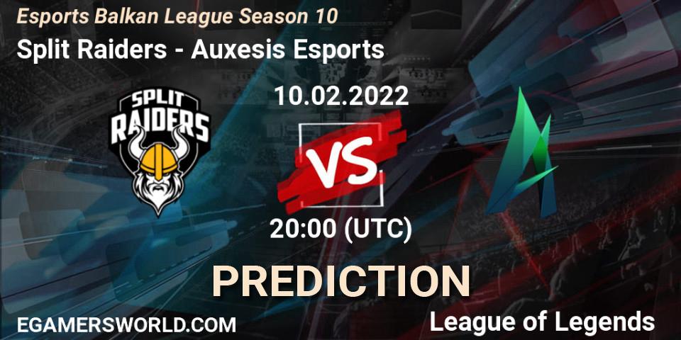 Pronóstico Split Raiders - Auxesis Esports. 10.02.2022 at 20:15, LoL, Esports Balkan League Season 10