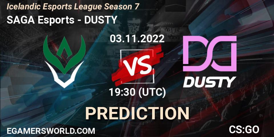 Pronóstico SAGA Esports - DUSTY. 03.11.2022 at 19:30, Counter-Strike (CS2), Icelandic Esports League Season 7