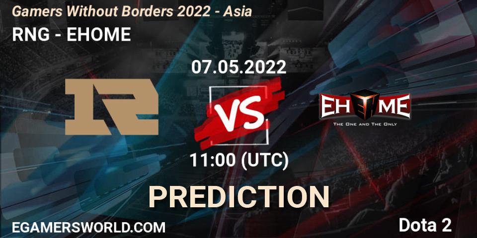 Pronóstico RNG - EHOME. 07.05.2022 at 11:45, Dota 2, Gamers Without Borders 2022 - Asia
