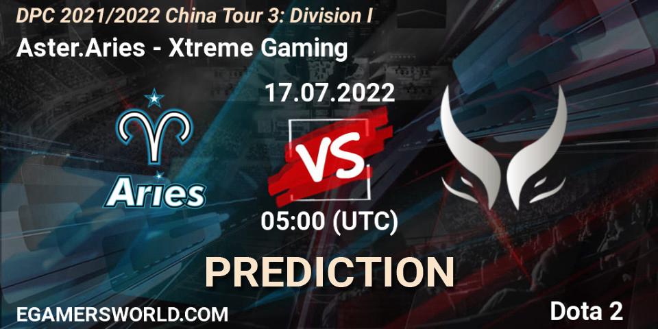 Pronóstico Aster.Aries - Xtreme Gaming. 17.07.2022 at 05:13, Dota 2, DPC 2021/2022 China Tour 3: Division I