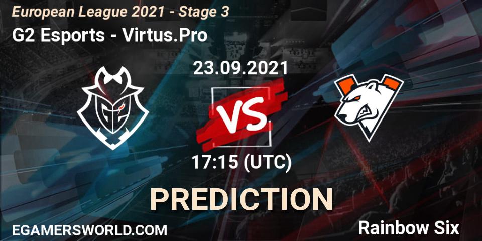 Pronóstico G2 Esports - Virtus.Pro. 23.09.2021 at 17:15, Rainbow Six, European League 2021 - Stage 3